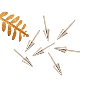 Set of seven stainless steel pointed cone screw back earring studs in silver finish