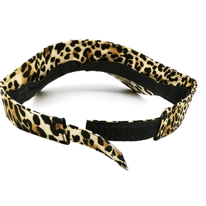 Women leopard print open top sun hat with adjustable hook and loop strap closure