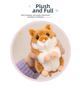Detail of plush hamster toy showing soft resilient padding and fluffy texture