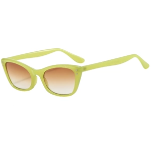 Lunettes de soleil œil de chat vert clair rétro avec verres dégradés et rivets