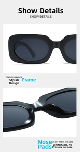 Detail of vintage square sunglasses featuring textured frames and comfortable nose pads