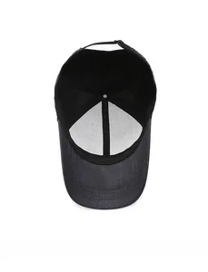 Detail view of the high-quality inner lining and sweatband of this elderly men's cap