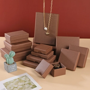 Textured Paper Jewelry Box Vintage Gift Box For Ring Necklace Bracelet Earrings Storage Case Multi Colors Elegant Packaging