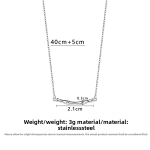 Diagramme technique du collier en acier inoxydable 40cm+5cm avec dimensions du pendentif