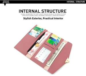Detailansicht der rosa Brieftasche mit Kartenfächern und internem Reißverschlussfach