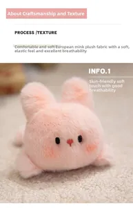 Detail of pink plush rabbit toy showing soft premium fabric texture and cute design