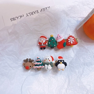 Christmas Hair Clips Santa Claus Elk Tree Resin Alloy Hairpins Festive Winter Hair Accessories For Girls Women Holiday Gift