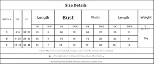 Size chart for lace bikini set showing US/EU measurements for S, M, and L sizes