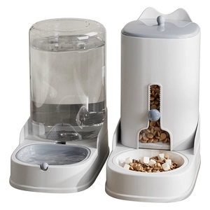Distributeur automatique d'eau et de nourriture pour animaux avec couvercle oreilles de chat