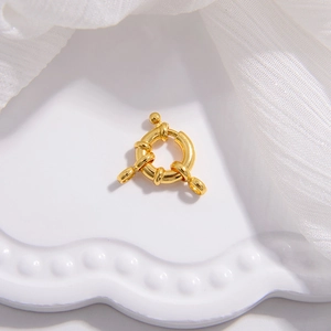 Golden S925 sterling silver steering wheel spring clasp for DIY jewelry making