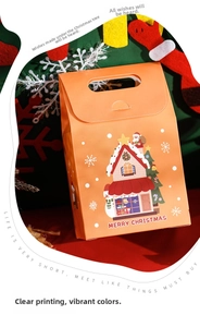 Weihnachten geschenkbox plätzchen süßigkeiten papier tasche festliche verpackung detail.