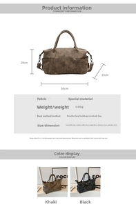 Size guide for high-capacity tote showing dimensions 36x20x15cm and 0.66kg weight info