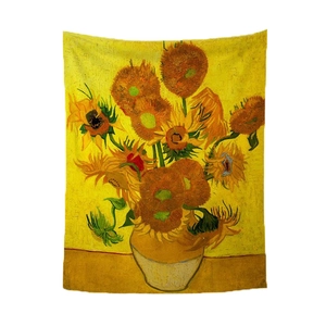 Van Gogh Sonnenblumen Wandteppich mit lebendigem Gelbdruck für moderne Heimdekoration