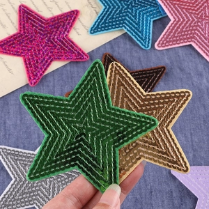 Colorful star sequin embroidered patches for DIY clothing decoration and accessory repair