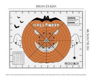 Detail of Halloween silicone baking mat with pumpkin design and metric conversion charts