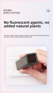 Detail showing fluorescence test on natural cotton pads with a 0.00 zero-value result