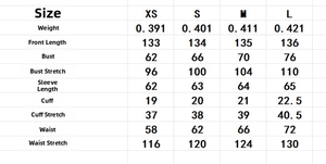 Size chart showing detailed measurements for long sleeve bohemian maxi dress
