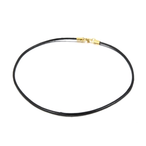 Minimalist black wax cord necklace with a golden lobster clasp for DIY jewelry