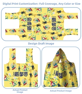 Custom Oxford cloth tote bag with vivid digital giraffe print and sturdy handles