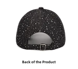 Vue arrière de la casquette de baseball graffiti noire avec boucle métallique réglable