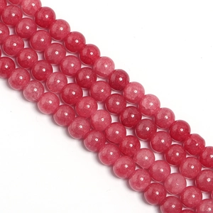 Detail of red floral glass beads with cracked texture for DIY jewelry making