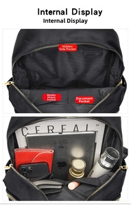 Internal compartments of waterproof oxford backpack showing large capacity for 11-inch tablet