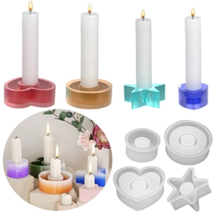 Καλούπι Σιλικόνης Για DIY Κηροπήγιο Καρδιά Αστέρι Στρογγυλό Ρητίνη Χειροτεχνία Βάση Γύψου Τέχνη Διακόσμηση