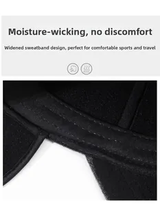 Detail view of the widened sweatband and moisture-wicking lining inside the winter cap