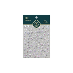 Holographic cherry blossom nail art stickers M-576 with iridescent floral adhesive designs
