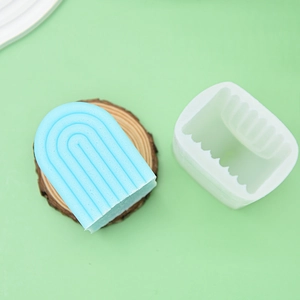 Rainbow arch silicone mold for DIY scented candles and geometric home decor ornaments