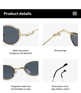Detailed view of golden metal sunglasses featuring reinforced hinges and engraved temples