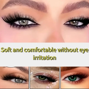 Cat eye faux mink eyelashes with dense winged effect for a natural soft lifting look