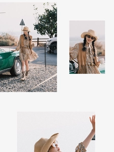 Detail of straw cowboy hat paired with bohemian fringed suede vest and floral dress