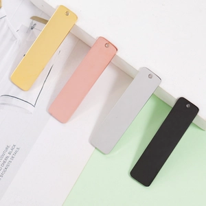 Polished rectangular stainless steel pendants in four metallic colors for DIY jewelry