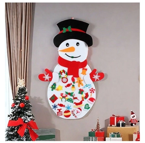 Kit pupazzo di neve di Natale in feltro fai-da-te appeso alla parete con decorazioni