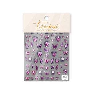 Japanese style purple butterfly nail art stickers with jewel designs in thin film