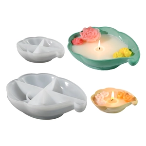 Silikonform für DIY-Blatt-Aufbewahrungsbox und Duftkerzen mit Blumenrelief