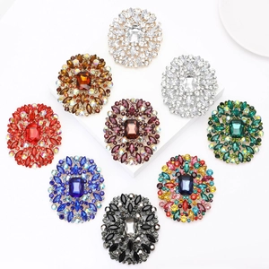 Vintage Alloy Large Rhinestone Brooch Pin For Women Exquisite Crystal Banquet Wedding Party Dress Flower Brooch Jewelry Gift