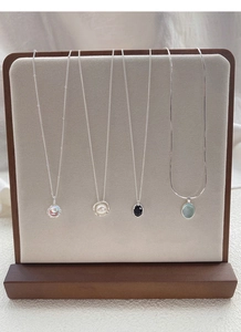 S925 silver necklaces featuring opal, pearl, black stone and blue gemstone pendants