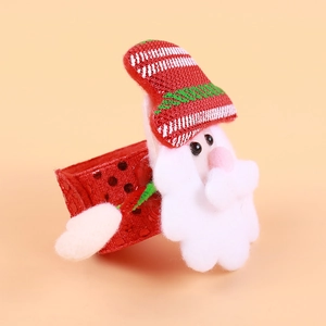 Glow-in-the-dark Santa Claus slap bracelet with red sequins for Christmas kids' gifts