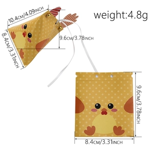Dreieckige Oster-Küken-Geschenkboxen mit gelben Punkten und 3D-Faltdesign