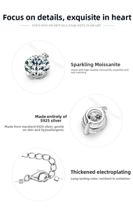 Detailed view of Moissanite necklace with S925 silver lobster clasp and extension chain