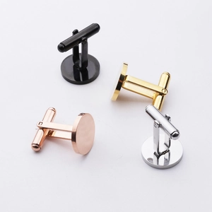 Minimalist Round Square Cufflinks Stainless Steel Mirror Polished Brushed Formal Business Wedding Gift For Men
