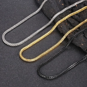 Edelstahl Weizenkette Halskette Hip Hop Drachenknochen Keel Spiga Glied Mit Verstellbarem Verschluss Für Herren Damen