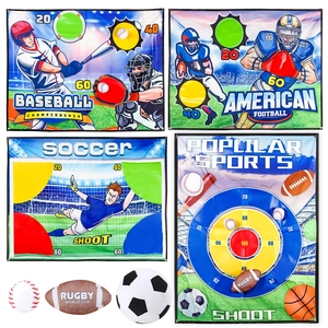 Jeu de lancer multisports comprenant des cibles et des balles de baseball football et rugby