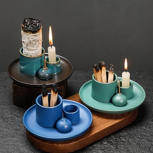 Ceramic Incense Holder For Sage Palo Santo And Candle Multi Functional Nordic Zen Style Atmosphere Home Decor