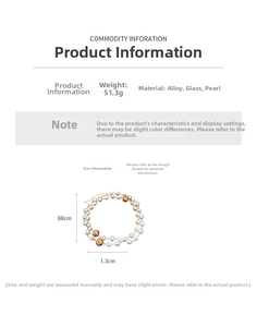 Close-up of grey pearl necklace with gold hollow metal spheres and 88cm length detail
