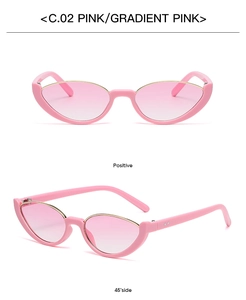 Occhiali da sole cat-eye rosa con lenti sfumate e raffinati accenti in metallo oro