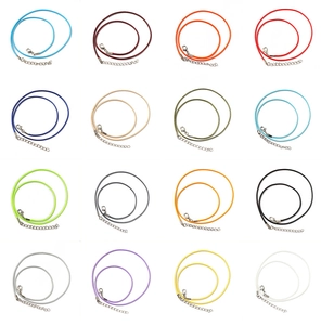 Selection of 16-color waxed cord necklaces with lobster clasps for DIY jewelry making