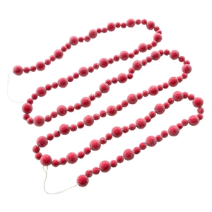 Frosted red berry garland with large and small beads for Christmas tree decoration
